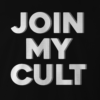Join My Cult Logo T-Shirt Black w/ White/Grey Front Detail